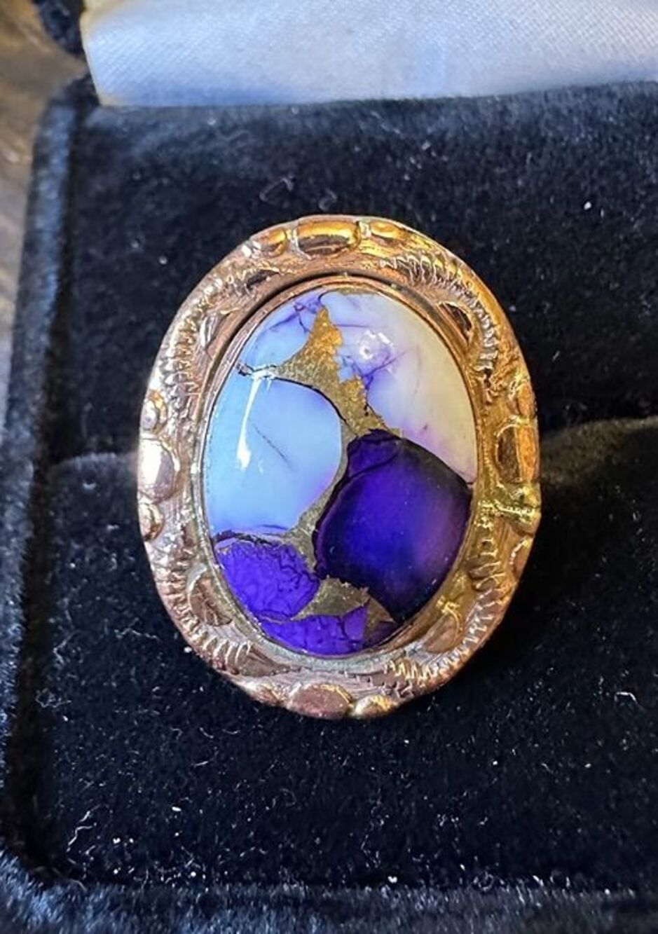 Mojave Purple Copper Turquoise Pure Copper Ring Size 7
